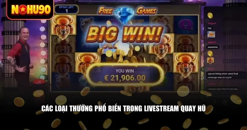 Các loại thưởng phổ biến trong livestream quay hũ
